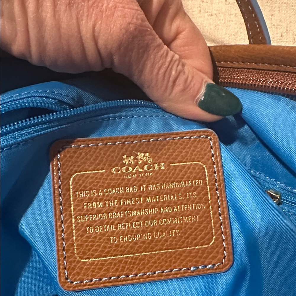 Coach Blue and Brown Tote Bag - Picture 11 of 11
